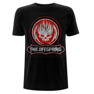 The Offspring Unisex Adult Distressed Skull T-Shirt / Black